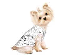 M Pet Breathable Sleeveless T-Shirt â€“ Lightweight Physics Print Print Tank Top Outfit for Small Medium Dogs