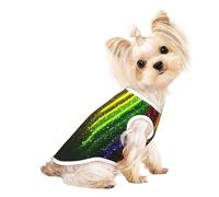M Pet Breathable Sleeveless T-Shirt â€“ Lightweight Rainbow Neon Print Tank Top Outfit for Small Medium Dogs