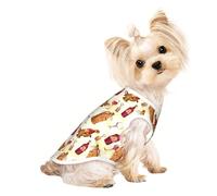 M Pet Breathable Sleeveless T-Shirt – Lightweight Red Wine Print Tank Top Outfit for Small Medium Dogs