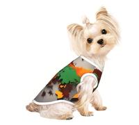 M Pet Breathable Sleeveless T-Shirt – Soft World Map Made of Spices Print Stretchy Vest for Dogs & Cats, Lightweight Tank Top