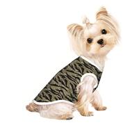 M Pet Breathable Sleeveless T-Shirt â€“ Tiger Stripe Camo Print Stretchy Vest, Lightweight Tank Top for Small to Medium Pets