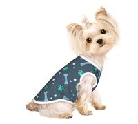 M Pet Breathable Sleeveless T-Shirt - Bones and dog claws Print Stretchy Vest, Lightweight Tank Top for Small to Medium Pets