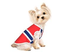 M Pet Breathable Sleeveless T-shirt, Cool Soft Summer Puppy Tank Top, Cute Norwegian flag Print Clothes for Dog & Cat
