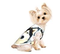 M Pet Breathable Sleeveless T-Shirt for Cats & Dogs â€“ Lightweight Siberian Husky Print Tank Top with Stretchy