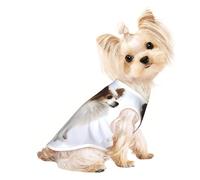 M Pet Breathable Sleeveless T-Shirt for Cats & Dogs â€“ Lightweight White Papillon Print Tank Top with Stretchy