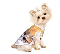 M Pet Breathable Sleeveless T-Shirt for Cats & Dogs - Lightweight Dog Catching Pheasant Print Tank Top with Stretchy