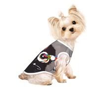 M Pet Breathable Sleeveless T-Shirt - Lightweight Monkey Music Print Tank Top Outfit for Small Medium Dogs