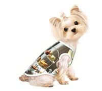 M Pet Breathable Sleeveless T-Shirt - Soft Afternoon Tea Print Stretchy Vest for Small Medium Dogs & Cats