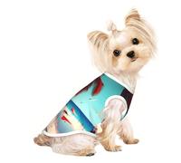 M Pet Breathable Sleeveless T-Shirt - Soft Beach Scenery Print Stretchy Vest for Small Medium Dogs & Cats