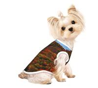 M Pet Breathable Sleeveless T-Shirt - Soft Blue Ridge Parkway Mountains Print Stretchy Vest for Small Medium Dogs & Cats