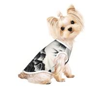 M Pet Breathable Sleeveless T-Shirt - Soft Chinese Landscape Painting Print Stretchy Vest for Dogs & Cats, Lightweight Tank Top