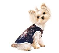 M Pet Breathable Sleeveless T-Shirt - Soft Explosion Firework Print Stretchy Vest for Dogs & Cats, Lightweight Tank Top