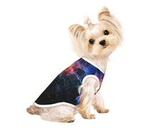 M Pet Breathable Sleeveless T-Shirt - Soft Galaxy in The Universe Print Stretchy Vest for Dogs & Cats, Lightweight Tank Top