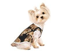 M Pet Breathable Sleeveless T-Shirt - Soft Golden Retrievers Print Stretchy Vest for Dogs & Cats, Lightweight Tank Top