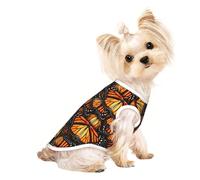 M Pet Breathable Sleeveless T-Shirt - Soft Heaps of Orange Monarch Butterflies Print Stretchy Vest for Dogs & Cats, Lightweight Tank Top