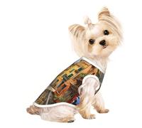 M Pet Breathable Sleeveless T-Shirt - Soft Italian Street Print Stretchy Vest for Small Medium Dogs & Cats