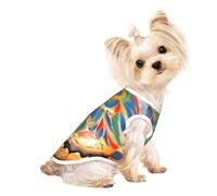 M Pet Breathable Sleeveless T-Shirt - Soft Painted Bread Print Stretchy Vest for Small Medium Dogs & Cats
