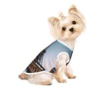 M Pet Breathable Sleeveless T-Shirt - Soft Paris Eiffel Tower Print Stretchy Vest for Dogs & Cats, Lightweight Tank Top