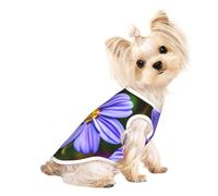 M Pet Breathable Sleeveless T-Shirt - Soft purple flower Print Stretchy Vest for Dogs & Cats, Lightweight Tank Top