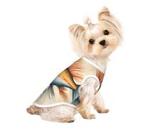 M Pet Breathable Sleeveless T-Shirt - Soft Safflower Flying Fish Print Stretchy Vest for Small Medium Dogs & Cats