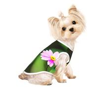 M Pet Breathable Sleeveless T-Shirt - Soft Spring Floral Butterfly Print Stretchy Vest for Small Medium Dogs & Cats