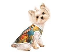 M Pet Breathable Sleeveless T-Shirt - Soft The Seaside Lighthouse Print Stretchy Vest for Small Medium Dogs & Cats
