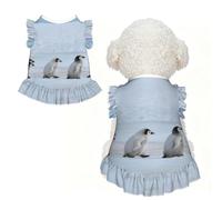 M Pet Dog Breathable Five Penguins Print Sleeveless T-Shirt