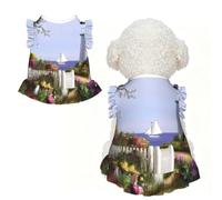 M Pet Dog Breathable Lighthouse Diamond Painting Print Sleeveless T-Shirt