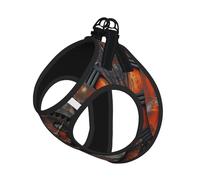 M Pet Leash Vest Dog Harness – Small Sized Clock Gear Print Leash Set with Buckle, Canine Companion Outdoor dog walking
