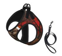 M Pet Leash Vest Dog Harness â€“ Small Sized Elephant Sunset Print Leash Set with Buckle, Canine Companion Outdoor dog walking