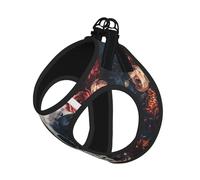 M Pet Leash Vest Dog Harness – Small Sized Floral Skull Print Leash Set with Buckle, Canine Companion Outdoor dog walking
