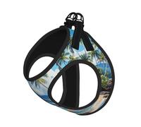 M Pet Leash Vest Dog Harness â€“ Small Sized hawaii beach Print Leash Set with Buckle, Canine Companion Outdoor dog walking
