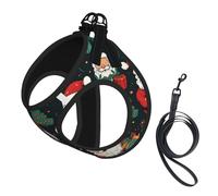 M Pet Leash Vest Dog Harness â€“ Small Sized Merry Christmas Print Leash Set with Buckle, Canine Companion Outdoor dog walking
