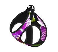 M Pet Leash Vest Dog Harness â€“ Small Sized Orchid Flower Print Leash Set with Buckle, Canine Companion Outdoor dog walking
