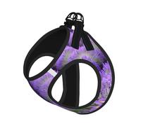 M Pet Leash Vest Dog Harness – Small Sized Romantic Lavender Print Leash Set with Buckle, Canine Companion Outdoor dog walking