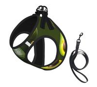 M Pet Leash Vest & Dog Harness - Small Sized Avocado Fruit Print Leash Set with Buckle, Canine Companion Outdoor Travel