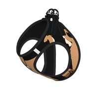 M Pet Leash Vest Dog Harness - Small Sized, Brown goat Print Adjustable for Outdoor Travel and Walking