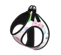 M Pet Leash Vest & Dog Harness - Small Sized Cupcakes Donuts Muffins Sugar Print Leash Set with Buckle, Canine Companion Outdoor Travel