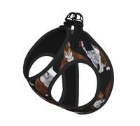 M Pet Leash Vest & Dog Harness - Small Sized English Bulldogs Print Leash Set with Buckle, Canine Companion Outdoor Travel
