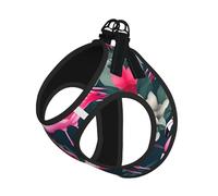 M Pet Leash Vest & Dog Harness - Small Sized Flamingo Floral Printed Print Leash Set with Buckle, Canine Companion Outdoor Travel