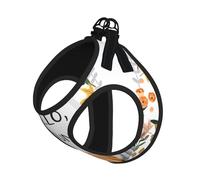 M Pet Leash Vest Dog Harness - Small Sized, Hello Autumn Print Adjustable for Outdoor Travel and Walking