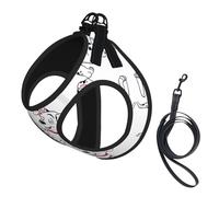 M Pet Leash Vest Dog Harness - Small Sized Leash Set, Cute Dalmatian Print Puppy Breathable Mesh for Canine Companions
