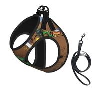 M Pet Leash Vest Dog Harness - Small Sized Leash Set, Tractor farm Print Puppy Breathable Mesh for Canine Companions