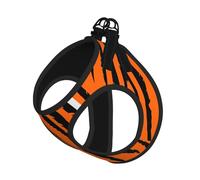M Pet Leash Vest & Dog Harness - Small Sized Orange tiger leopard Print Leash Set, Reflective, Adjustable for Cats & Dogs