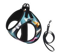 M Pet Leash Vest & Dog Harness - Small Sized Origami Paper Cranes Print Leash Set with Buckle, Canine Companion Outdoor Travel