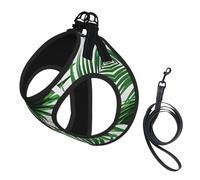 M Pet Leash Vest & Dog Harness - Small Sized Palm Tree Print Leash Set, Reflective, Adjustable for Cats & Dogs