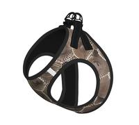 M Pet Leash Vest & Dog Harness - Small Sized Petoskey Stone Print Leash Set, Reflective, Adjustable for Cats & Dogs