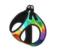 M Pet Leash Vest Dog Harness - Small Sized, Rainbow Geometric Print Adjustable for Outdoor Travel and Walking
