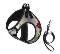 M Pet Leash Vest & Dog Harness - Small Sized Skull Yoga Print Leash Set with Buckle, Canine Companion Outdoor Travel