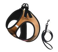 M Pet Leash Vest & Dog Harness - Small Sized Yellow pomeranian Print Leash Set, Reflective, Adjustable for Cats & Dogs